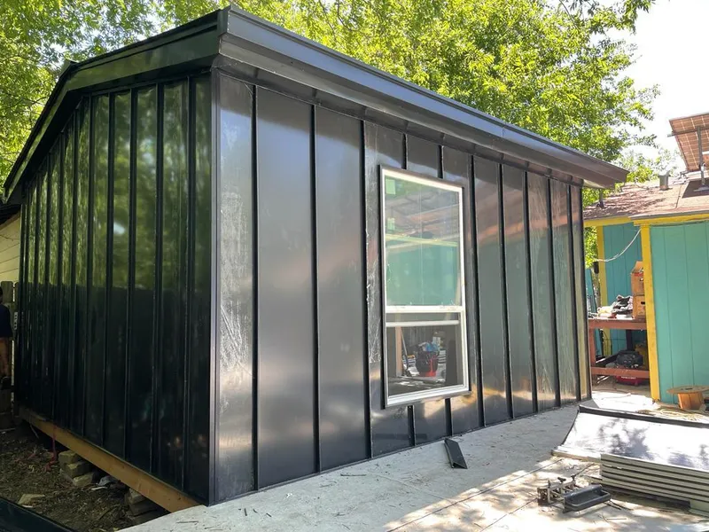 Black standing seam metal wall panels for Metal Roof Installation in Meridian